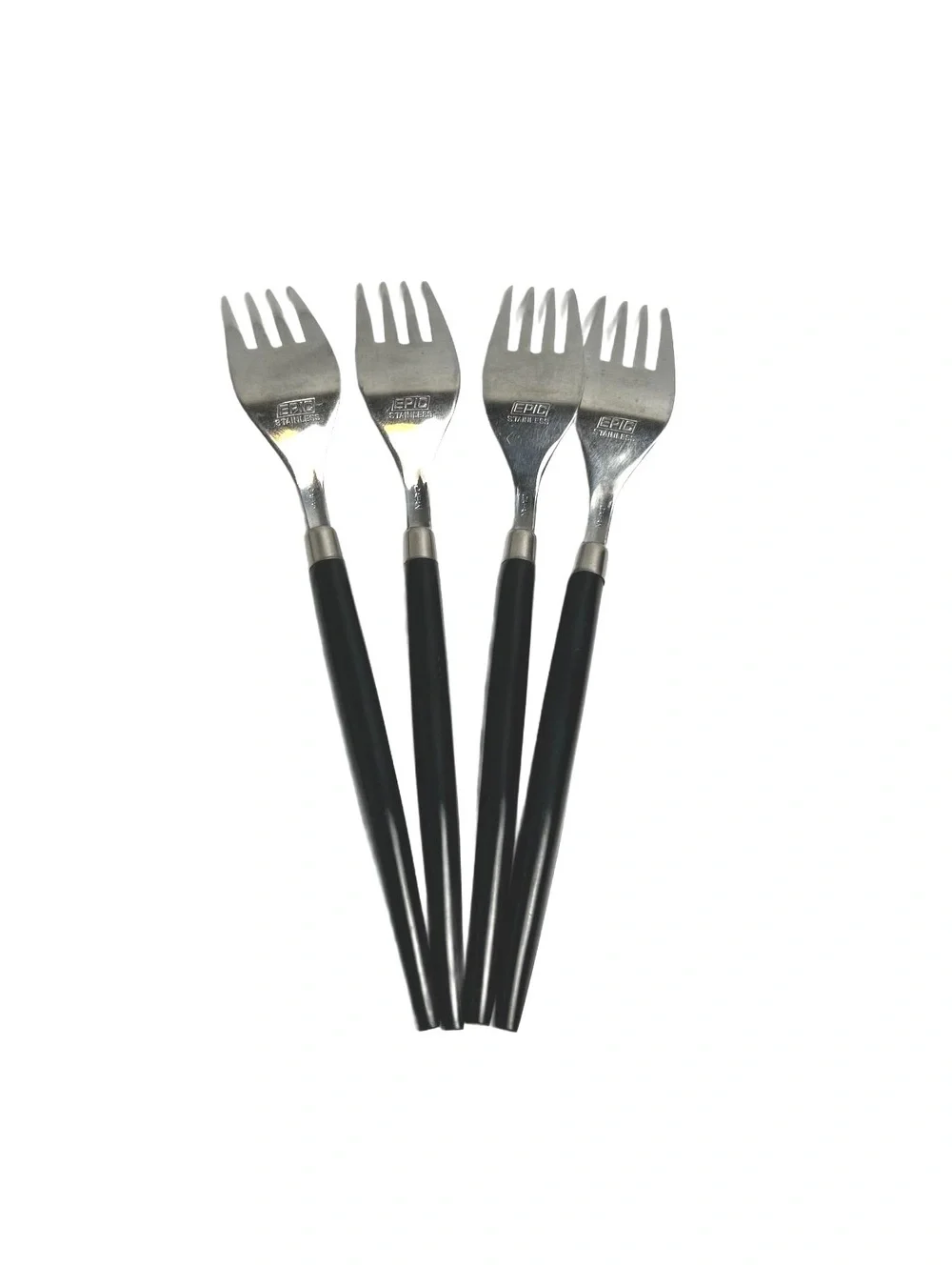 Set of 4 Vintage EPIC Stainless Steel Forks with Decorative Handles